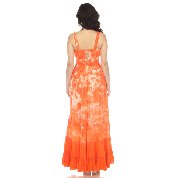 Women's Smocked Ruffle Maxi Dress - Picture 3 of 5